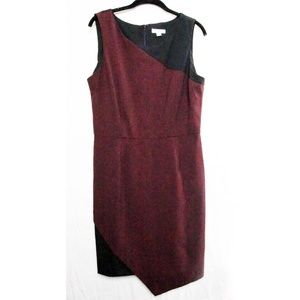 NWOT NY&Co Black and Burgundy Asymmetrical Dress